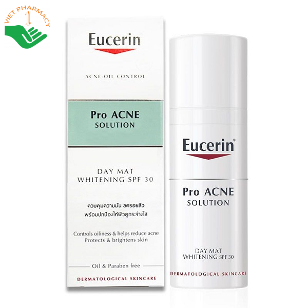 Kem dưỡng da chống nắng ban ngày Eucerin Pro Acne - Oil Control Pro Acne Day Mat Whitening SPF 30